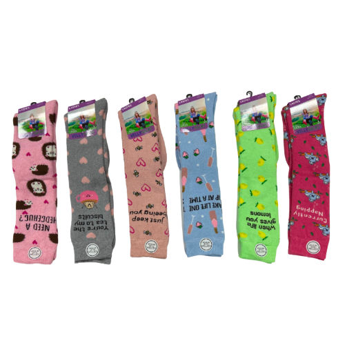 Ladies supersoft Welly Socks Slogan